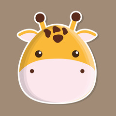 giraffe animal cute little cartoon icon. Colorful and flat design. Vector illustration