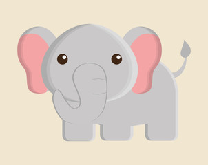 elephant animal cute little cartoon icon. Colorful and flat design. Vector illustration