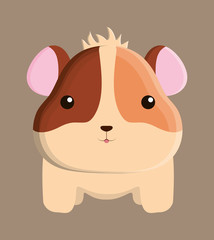 hamster animal cute little cartoon icon. Colorful and flat design. Vector illustration