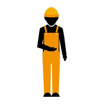 builder construction worker helmet man vector illustration isolated