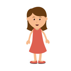 girl kid child happy cute hair smiling cartoon vector illustration isolated