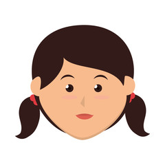 girl cute cartoon female kid child smile vector illustration isolated