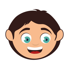 boy face smiling smile male kid child cartoon vector illustration isolated 