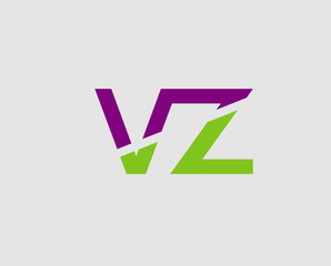 Letter v and z logo vector
