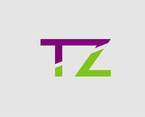 Letter t and z logo vector
