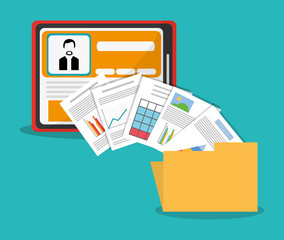 Spreadsheet tablet file document infographic icon. Colorful design. Vector illustration