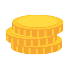 coin money stack finance economy cash cent vector illustration isolated