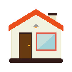 house door window roof chimney building property vector illustration isolated