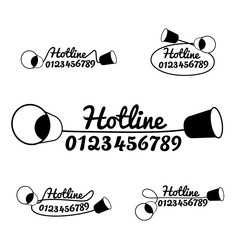 Hot line cell phone icon with number design for app or website. Vector illustration