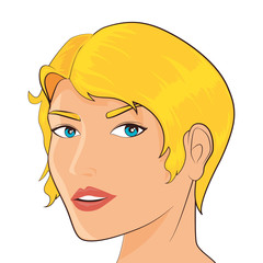 women pop art female face beauty femenine vintage vector illustration isolated