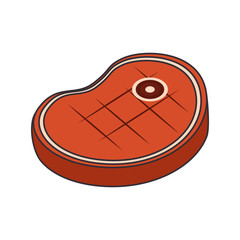 meat food nutrition dish cook aliment red vector illustration isolated