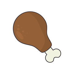 food leg chicken delicious lunch tasty aliment vector illustration isolated