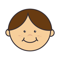 Obraz premium boy face smiling smile male kid child cartoon vector illustration isolated