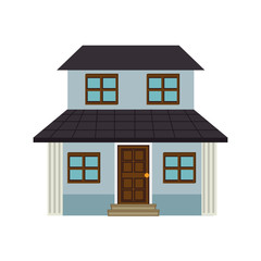 house modern residential real home building exterior residence vector illustration isolated