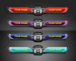 scoreboard template sport game for soccer and football, vector illustration