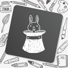 magic rabbit doodle drawing