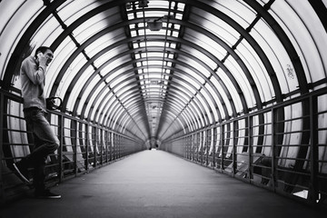 urban street man in hoody