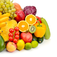 fruit and vegetable isolated on white background
