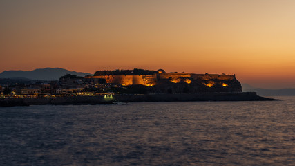 Obraz premium Rethymno, Crete, Greece: the Fortezza in the sunset