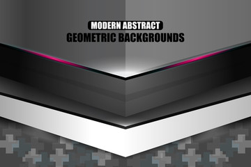 Dark modern geometric abstract background, Vector Illustration