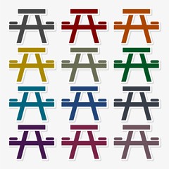 Camping table Icon, tourist table and chairs