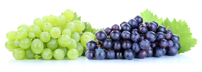 Fototapeta premium Trauben Weintrauben grün blau frische Früchte Obst Freisteller