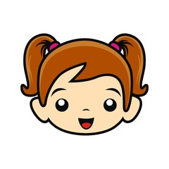 Head of little girl illustration vector