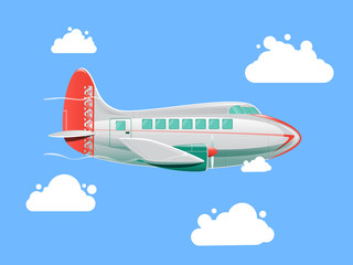 Airplane flying in the sky vector illustration