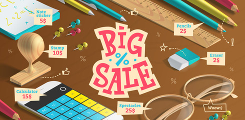 Big sale poster for advertising.