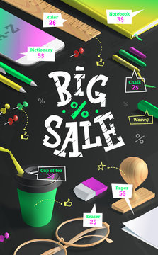Big sale poster for advertising.
