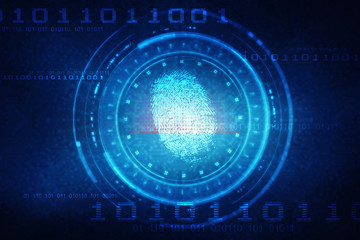 Fingerprint Scanning Technology Concept 2d Illustration



