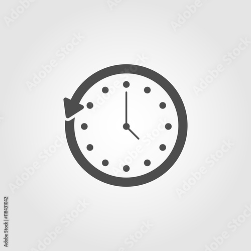 "Clock going backwards icon symbol for apps and websites" Stock image