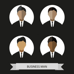 Businessman profiles icons, flat style. Digital vector image © frimufilms