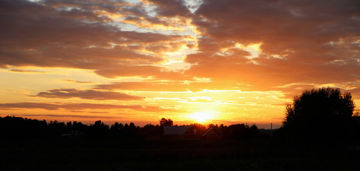 colorful purple sunset