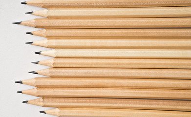 Obraz premium many pencils on white table