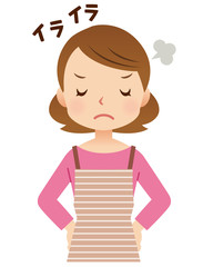 女性　主婦　表情　怒り