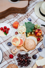 close up of food and wine