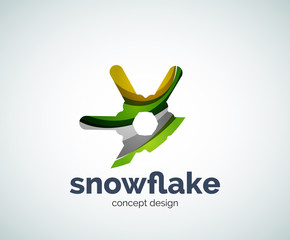 Vector Christmas snowflake logo template
