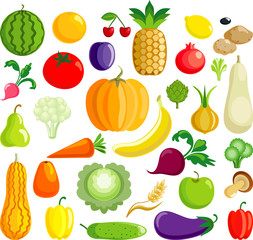 Fruit and vegetables set.