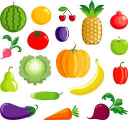 Fruit and vegetables.