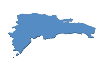 Obraz premium 3D map of the Dominican Republic on a plain background