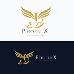Phoenix logo, Bird logo template. Luxury Brand identity