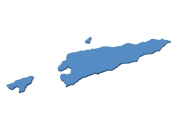 Fototapeta premium 3D map of East Timor on a plain background