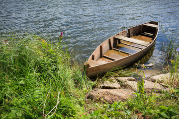 Obraz premium Lonely rowing boat
