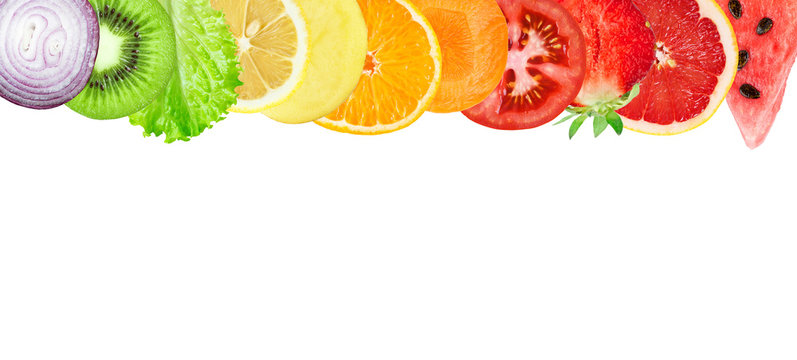 Slices of fruits and vegetable