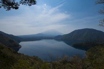 Fototapeta na wymiar 本栖湖と富士山