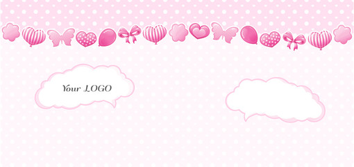 VECTOR eps 10. Seamless pattern with hearts, flowers for cute girl design.