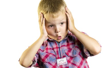 boy holding his hands behind his head