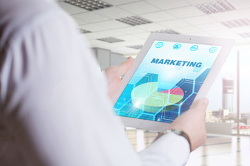 Business, Technology, Internet and network concept. Young busine