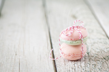 Vanilla pink and blue macarons